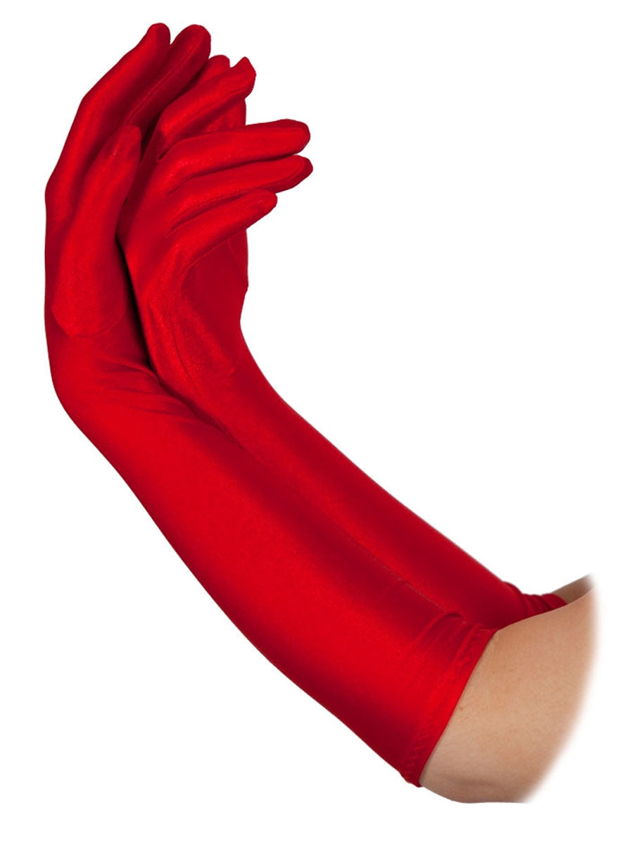 Lange Damen Handschuhe rot – Kostüme.com